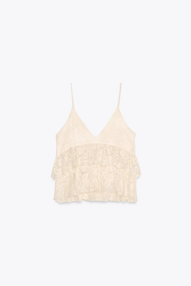 TOP WITH RUFFLED STRAPS