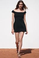 OFF-THE-SHOULDER MINI DRESS