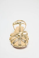 METALLIC STRAP FISHERMAN SANDALS