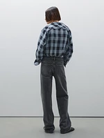 Mid-waist wide-leg jeans