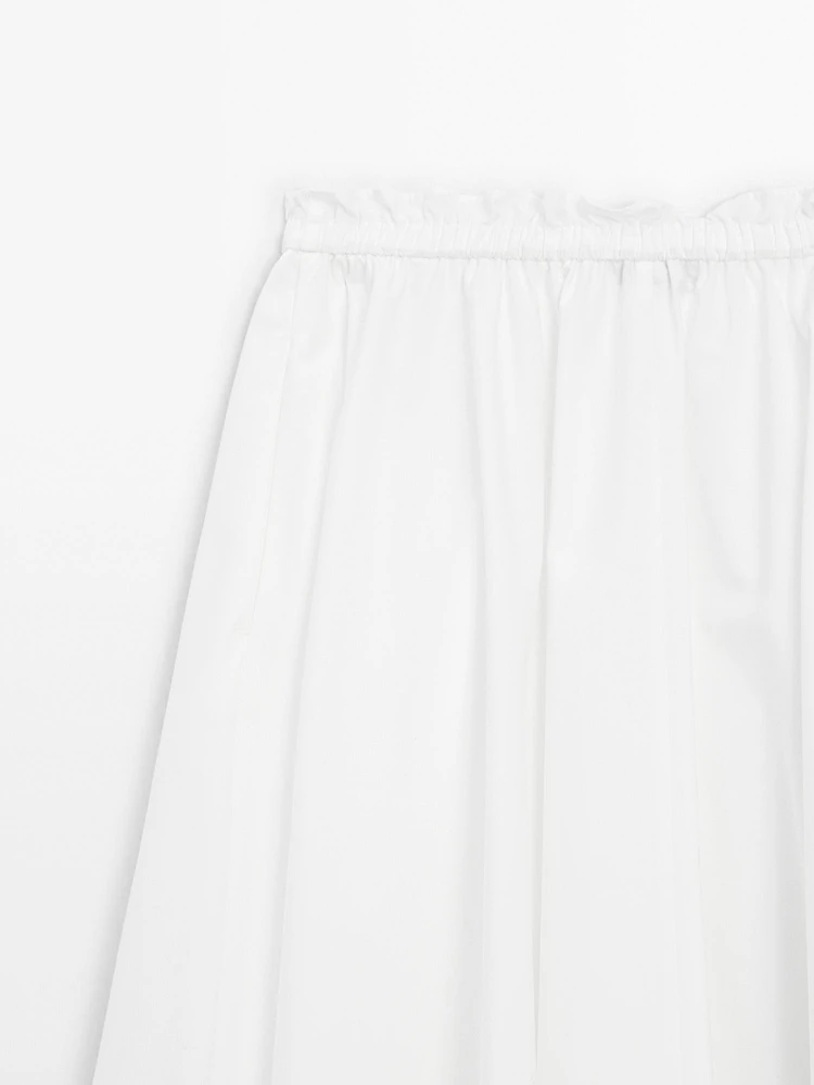 Flowing asymmetric midi skirt