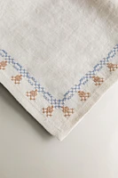 LOT SERVIETTES DE TABLE LIN POINT DE CROIX (LOT DE 2)