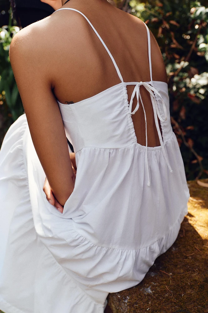 ROBE MIDI À PANNEAUX EN POPELINE