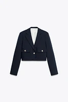 CROPPED BLAZER WITH SHOULDER PADS