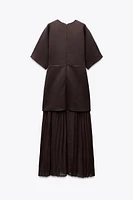 PLEATED COMBINATION DRESS