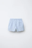 TEXTURED STRIPED SHORTS