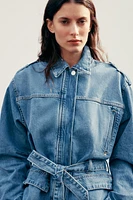 BELTED TRF DENIM JACKET