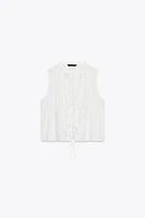 TIE EMBROIDERED TOP