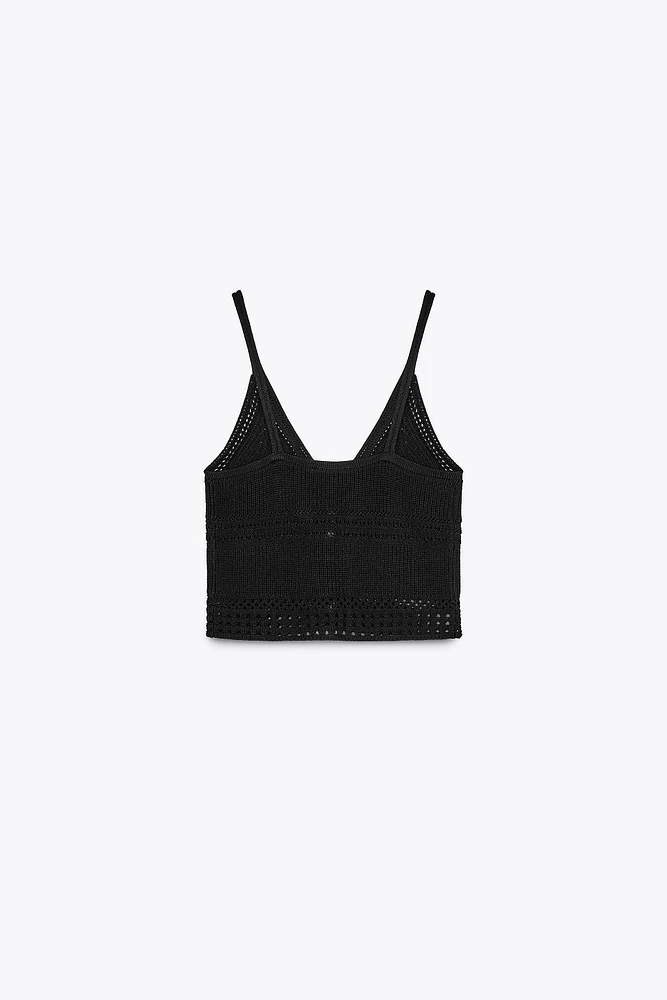 STRAPPY KNIT CROP TOP