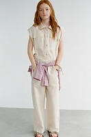 LINEN BLEND LONG JUMPSUIT