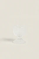 GLASS EGG CUP WITH RAISED DETAIL