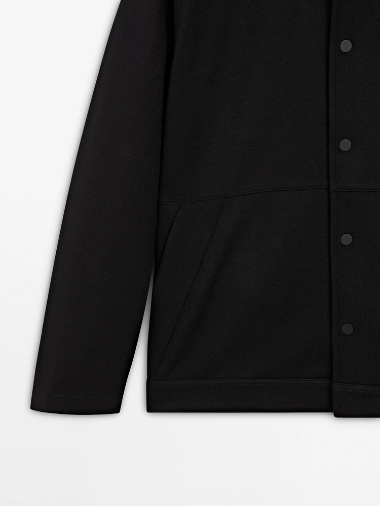 Wool blend buttoned jacket