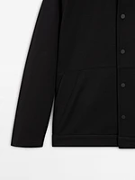 Wool blend buttoned jacket