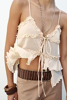 RUFFLED KNIT TOP