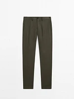 100% linen regular fit trousers