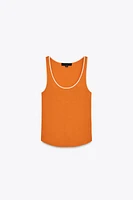 CONTRAST TRIM KNIT TOP