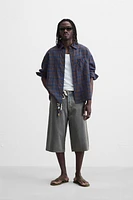 COTTON - LINEN PLAID SHIRT