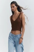FLOWY DRAWSTRING DENIM PANTS