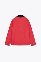 ZW COLLECTION CONTRAST COLLAR OVERSHIRT
