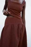 TEXTURED MIDI SKIRT