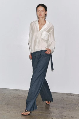 ZW COLLECTION EMBROIDERED POCKET SHIRT