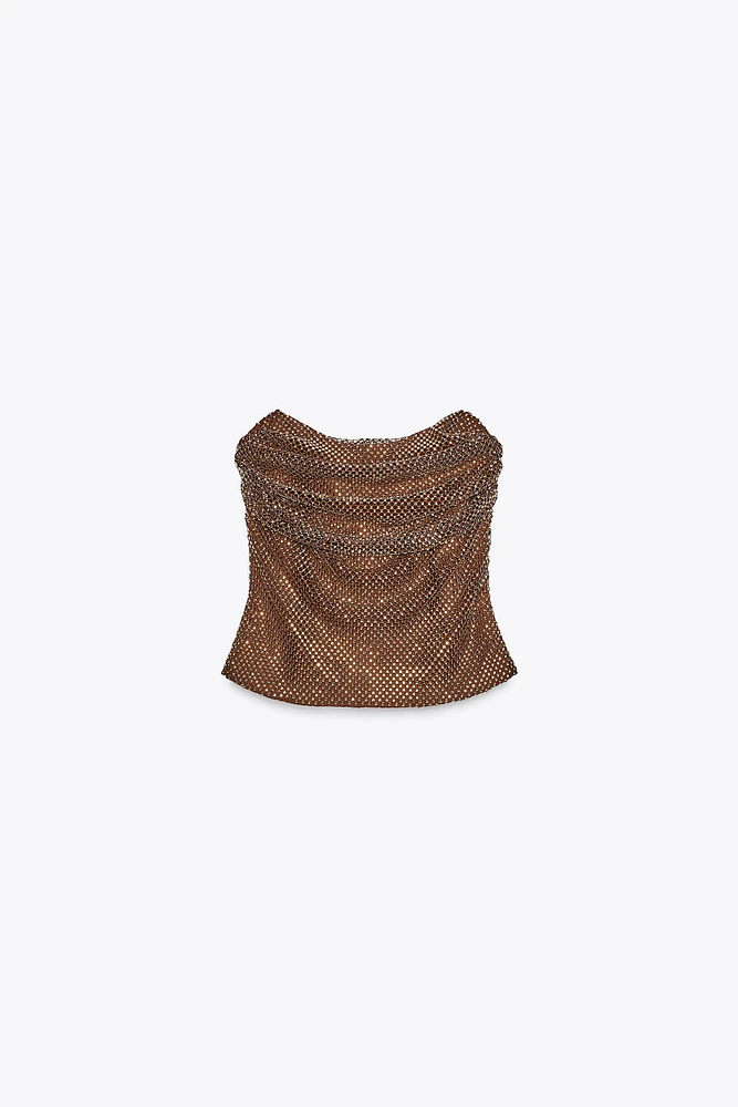 TOP DRAPÉ STRASS