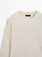 Cotton blend knit sweater