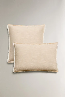 FRINGED THROW PILLOW COVER