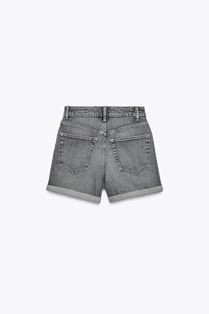 TRF HIGH-WAISTED MOM FIT DENIM SHORTS