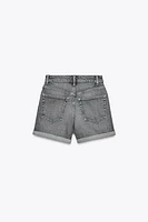 TRF HIGH-WAISTED MOM FIT DENIM SHORTS