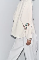 KIMONO EN LIN 100 % BRODÉ