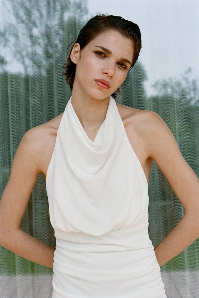 ROBE LONGUE HALTER DOS NU