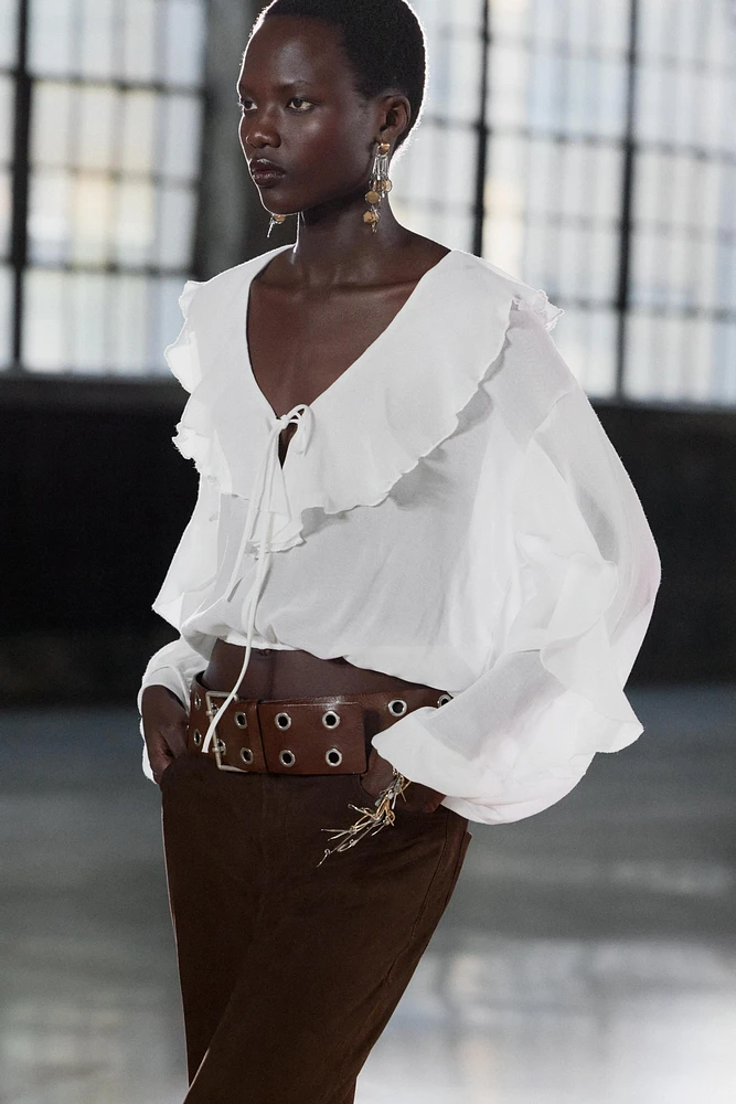 BLOUSE FLUIDE À VOLANTS