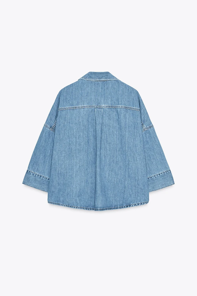 CHEMISE Z1975 FLUIDE EN JEAN À MANCHES LARGES