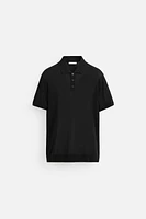 COTTON - SILK BLEND KNIT POLO