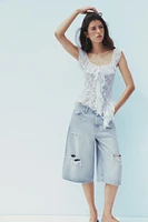 LACE RUFFLE TOP