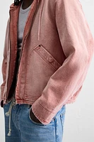 VESTE DÉLAVÉE À CAPUCHE
