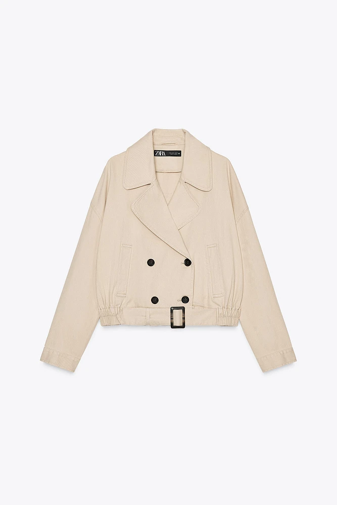 ELASTIC HEM CROPPED JACKET