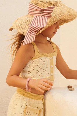 LIMITED EDITION STRIPED BOW PAMELA HAT