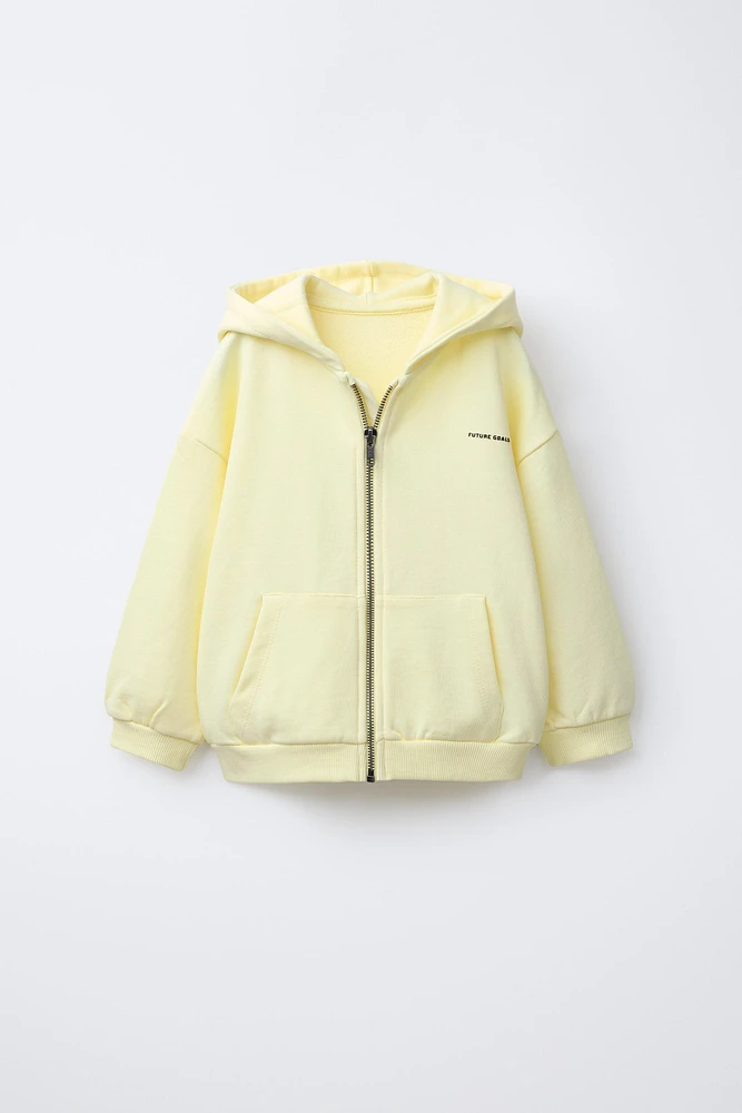 HOODED SWEATSHIRT WITH RAISED TEXT