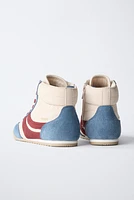 CONTRAST HIGH-TOP SNEAKERS