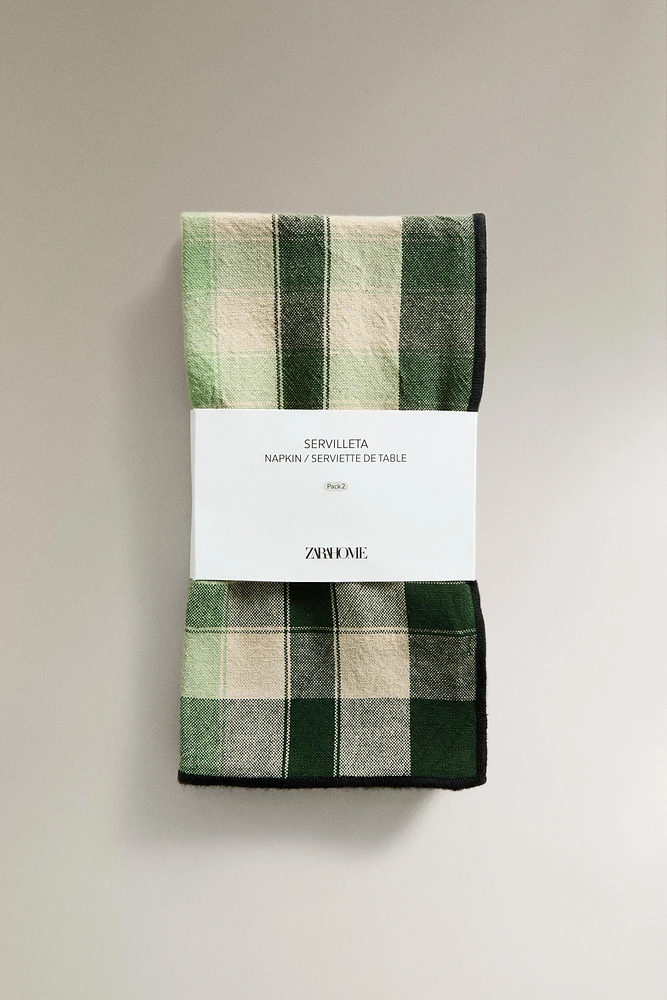 SET OF CHECKED COTTON NAPKINS (SET OF 2)