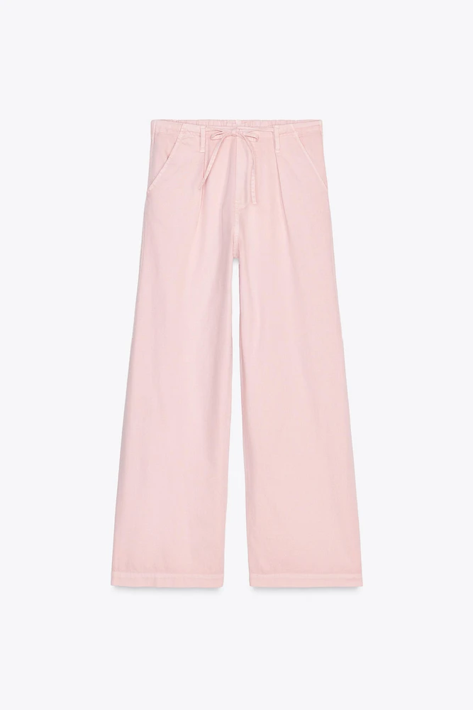 PANTALON STYLE PYJAMA À PLIS