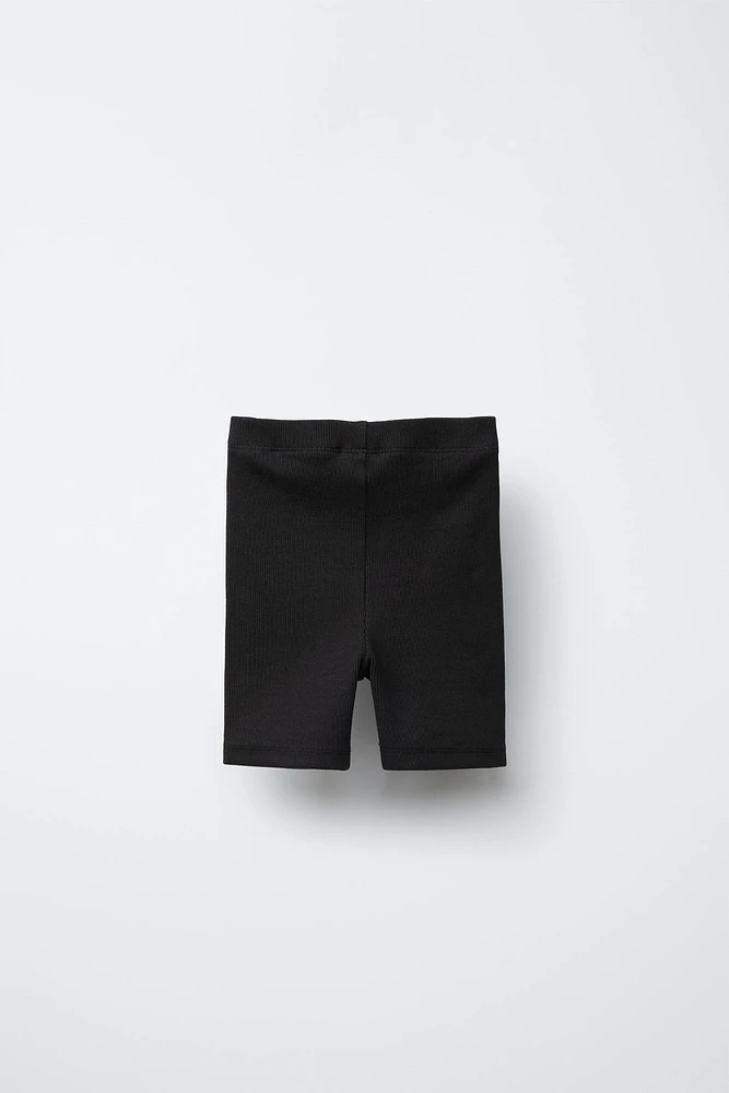 RIB-KNIT BIKE SHORTS