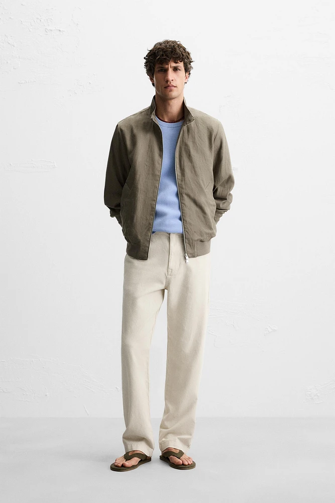 100% LINEN BOMBER JACKET