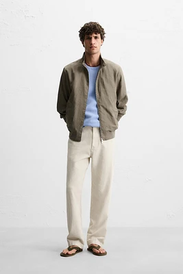 BLOUSON BOMBER 100 % LIN