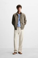 100% LINEN BOMBER JACKET