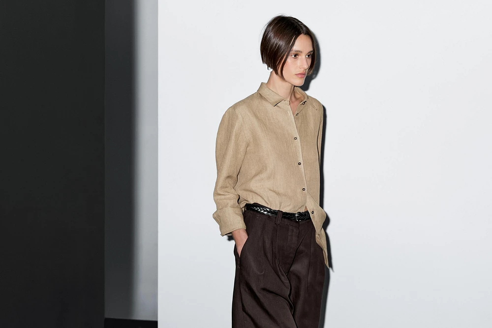 100% linen chambray shirt