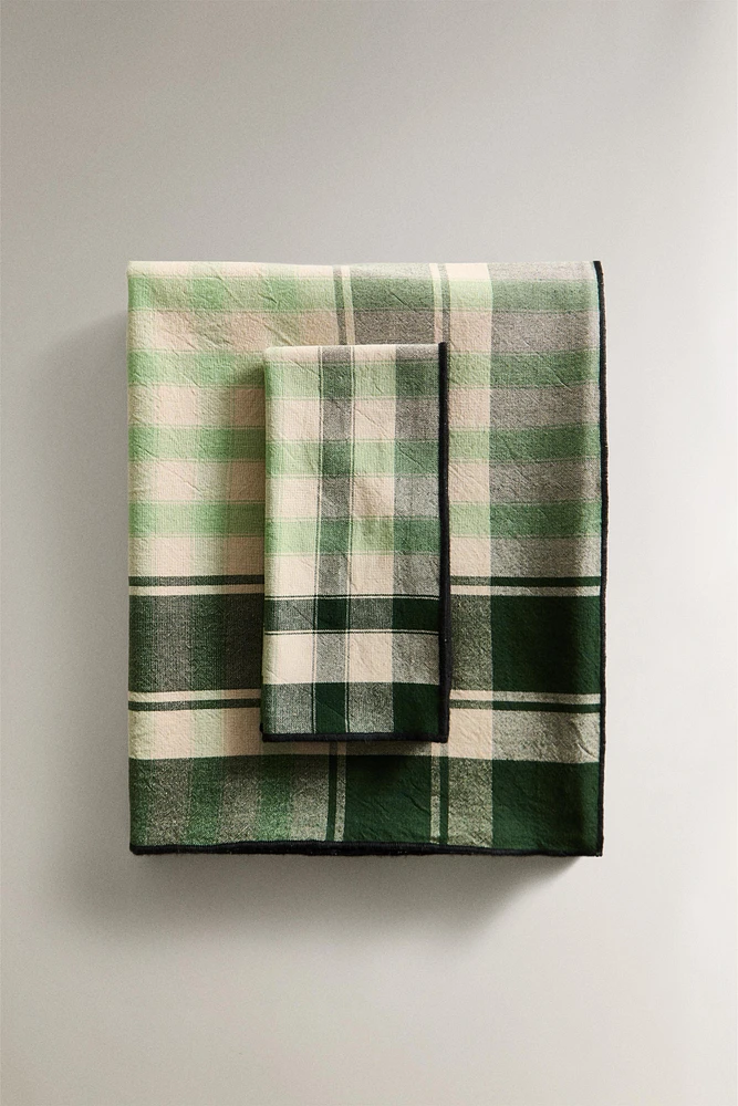 DYED CHECK COTTON TABLECLOTH
