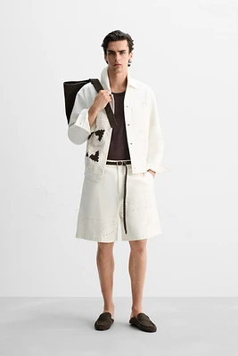 VESTE PATCHWORK À BRODERIE TROQUELÉE